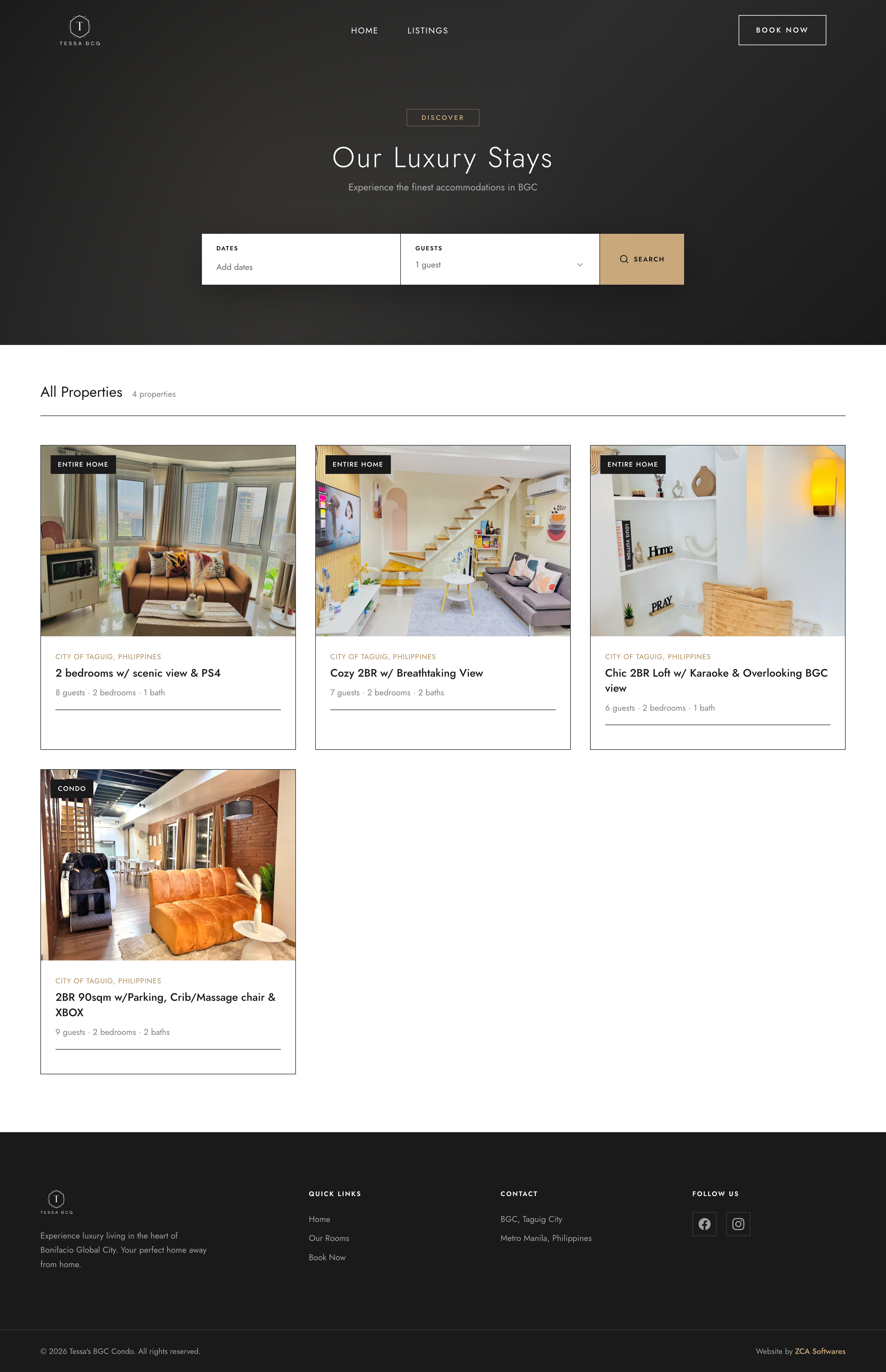 Tessa BGC Condo - Listings page